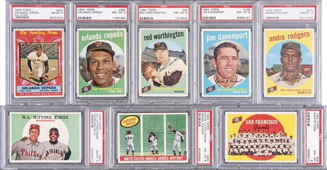 1959 Topps PSA NM-MT 8 Collection (25 Different)